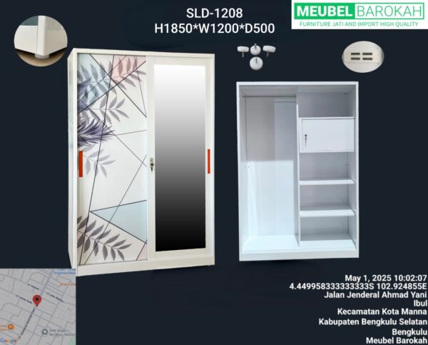Lemari Baju 2 Pintu “SLD-1208” (120 cm)