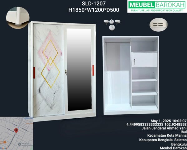 Lemari Baju 2 Pintu “SLD-1207” (120 cm)