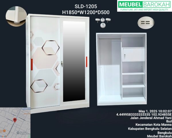 Lemari Baju 2 Pintu “SLD-1205” (120 cm)