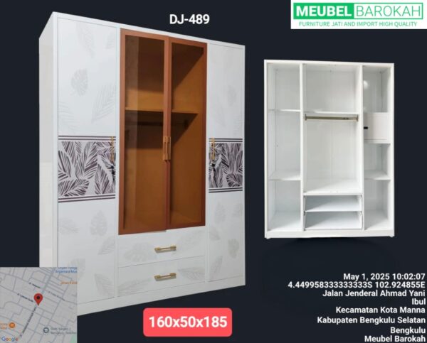 Lemari Pakaian LED Pintu 4 “SLW-489”