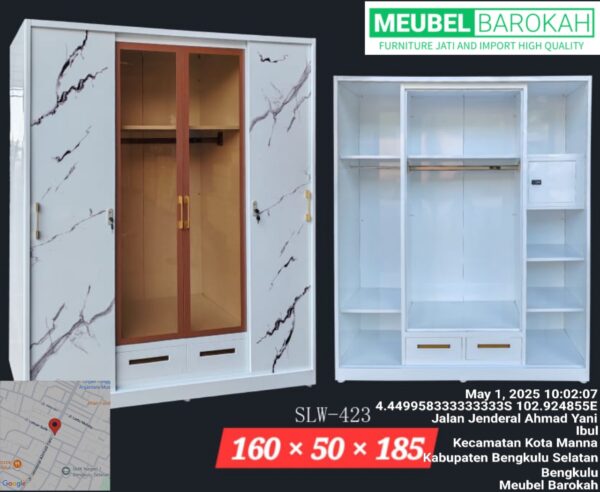 Lemari Pakaian LED Pintu 4 “SLW-423”