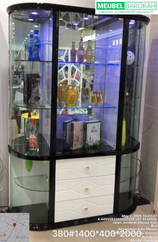 Lemari Kristal "Lampu LED" (380)