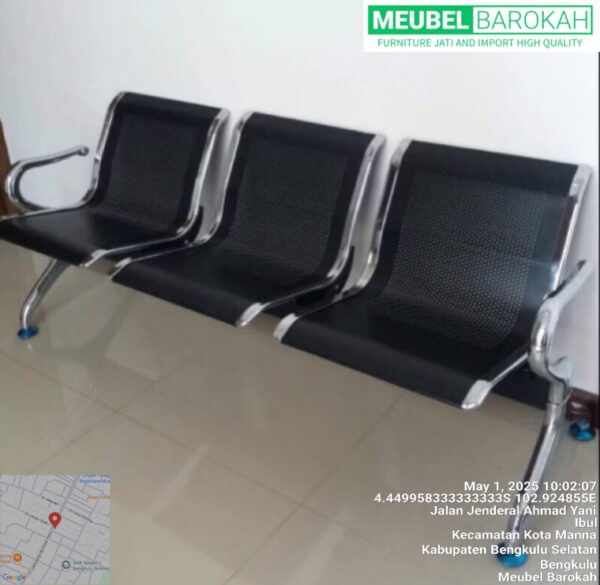Kursi Bandara/Tunggu “3 Kursi” (Black)