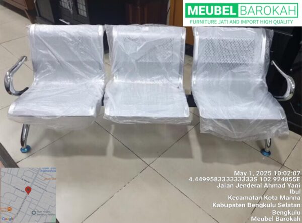 Kursi Bandara/Tunggu "3 Kursi" (Grey)